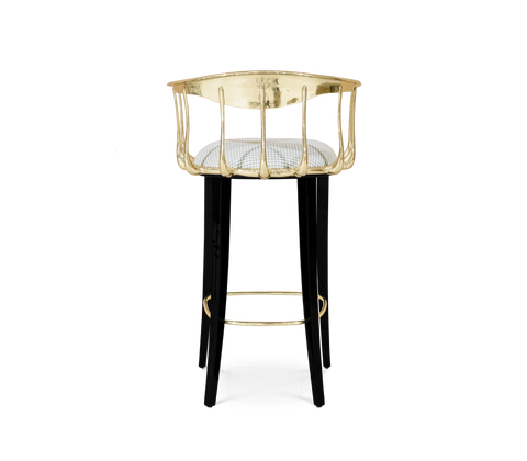 No 11 Surrealist Polished Brass Bar Stool