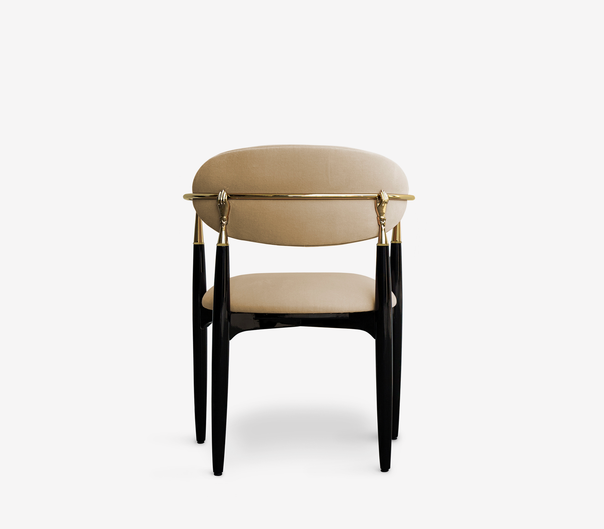 Nahéma Sculptural Hand Motif Polished Brass Chair