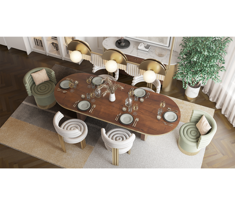Kerr Tiered Velvet Polished Brass Dining Chair
