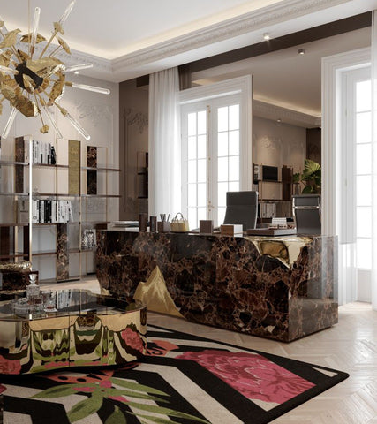 Lapiaz Karst Stone Marble Executive Desk