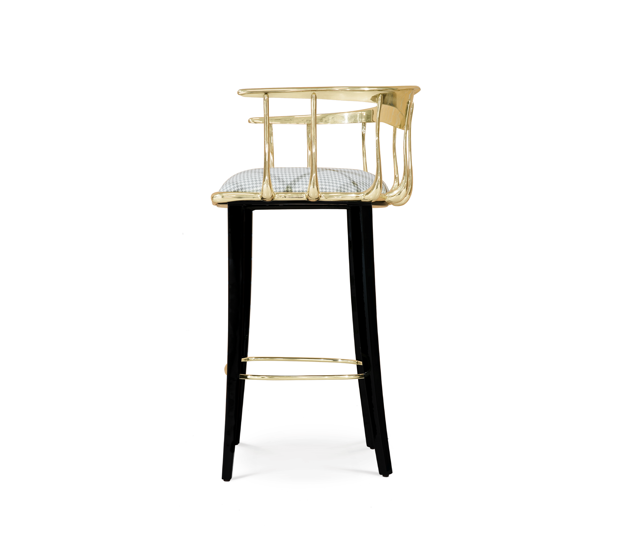 No 11 Surrealist Polished Brass Bar Stool