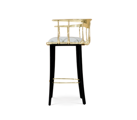 No 11 Surrealist Polished Brass Bar Stool