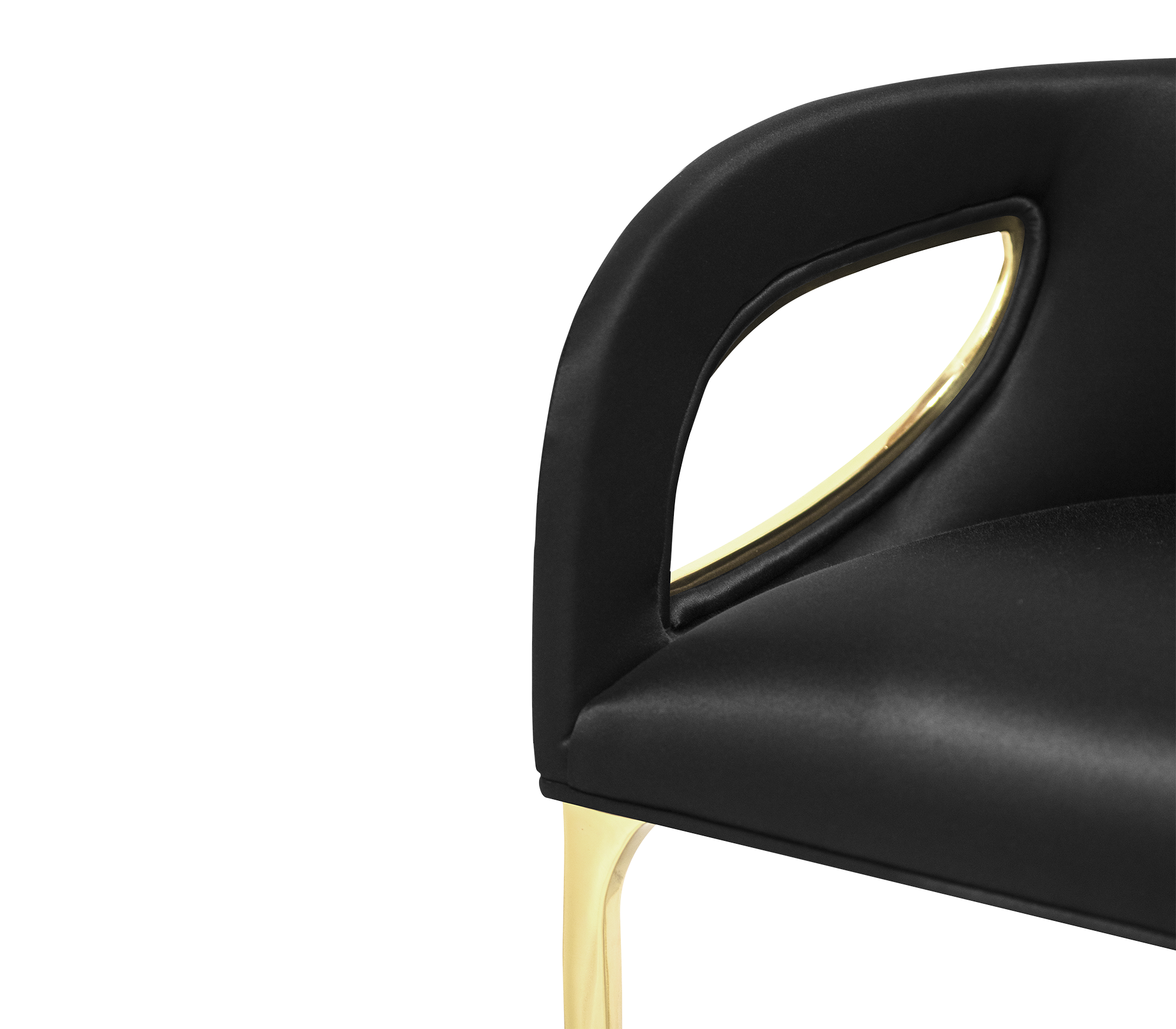 Chandra Fluid Sculptural Polished Brass Bar Stool