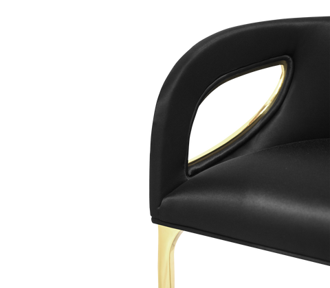Chandra Fluid Sculptural Polished Brass Bar Stool