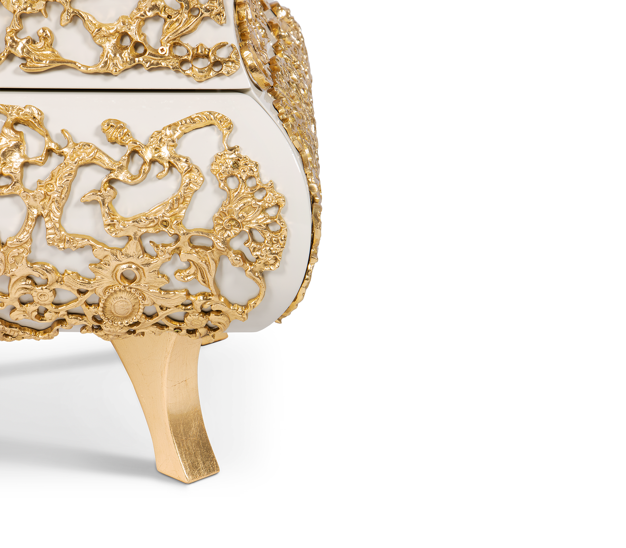 Crochet Baroque Gold Filigree Nightstand