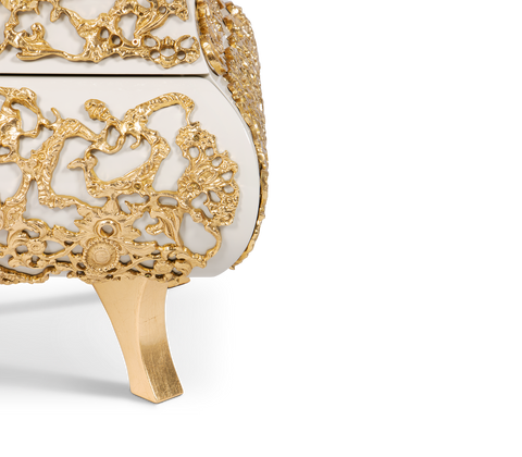 Crochet Baroque Gold Filigree Nightstand