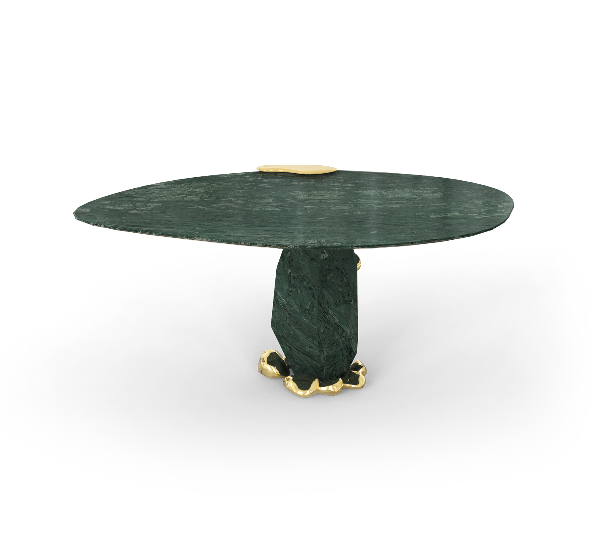 Diamond Marble and Brass Round Dining Table