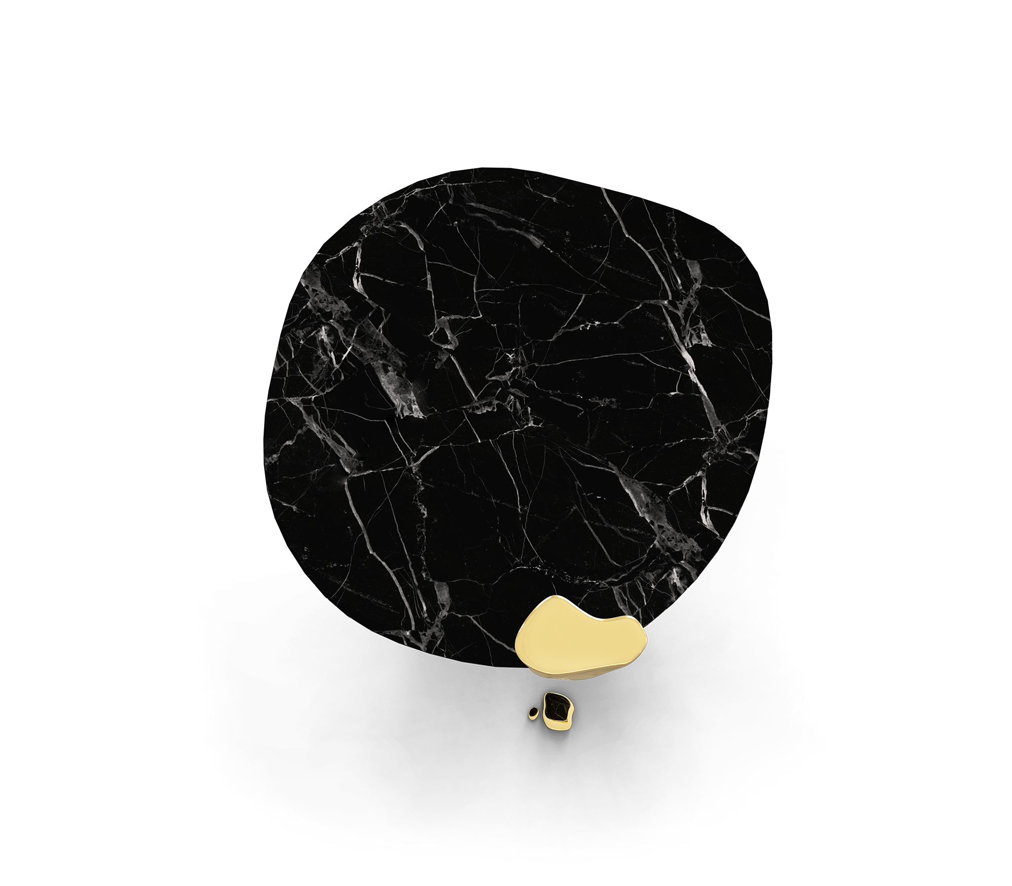 Diamond Marble and Brass Round Dining Table