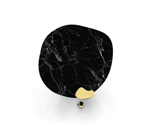 Diamond Marble and Brass Round Dining Table