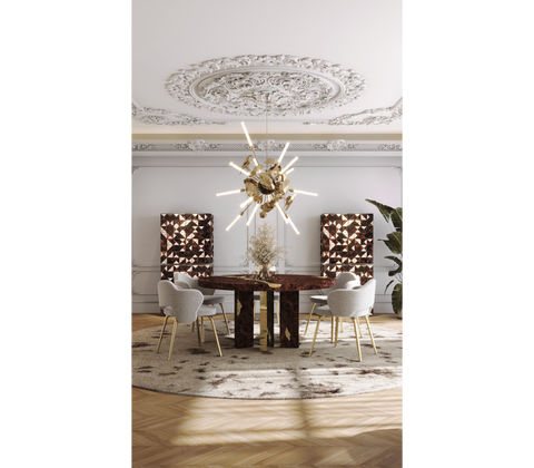 Amara Bouclé Modern Brass Chair
