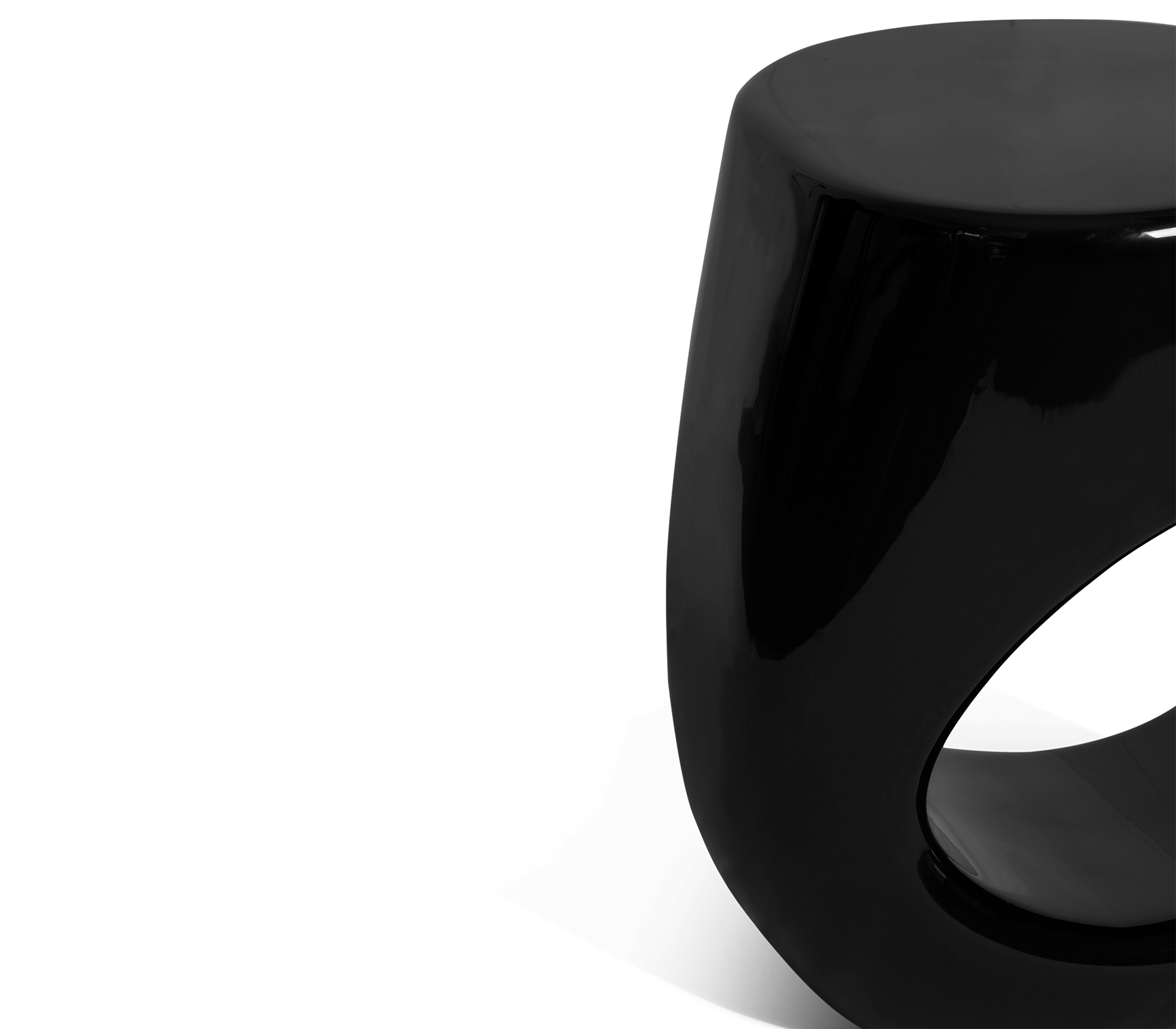 Erosion Gloss Sculptural Fiberglass Accent Stool