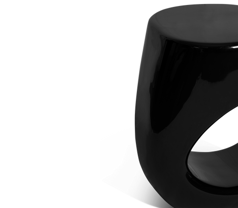 Erosion Gloss Sculptural Fiberglass Accent Stool