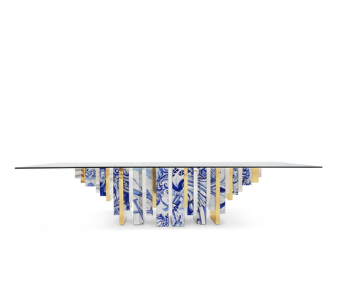 Heritage Dining Table with Azulejo-Inspired
