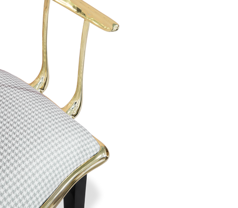 No 11 Surrealist Polished Brass Bar Stool