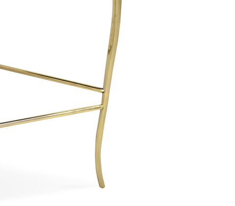 Chandra Fluid Sculptural Polished Brass Bar Stool