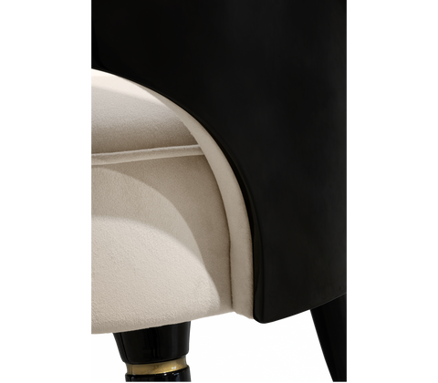 Collins with Armrest II Velvet Lacquered Dining Chair