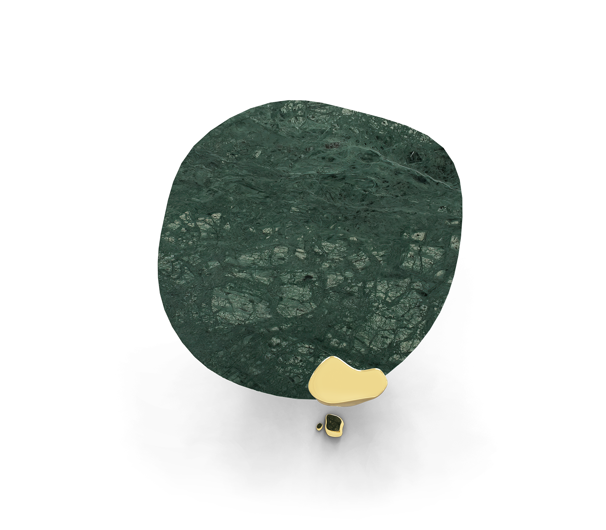 Diamond Marble and Brass Round Dining Table