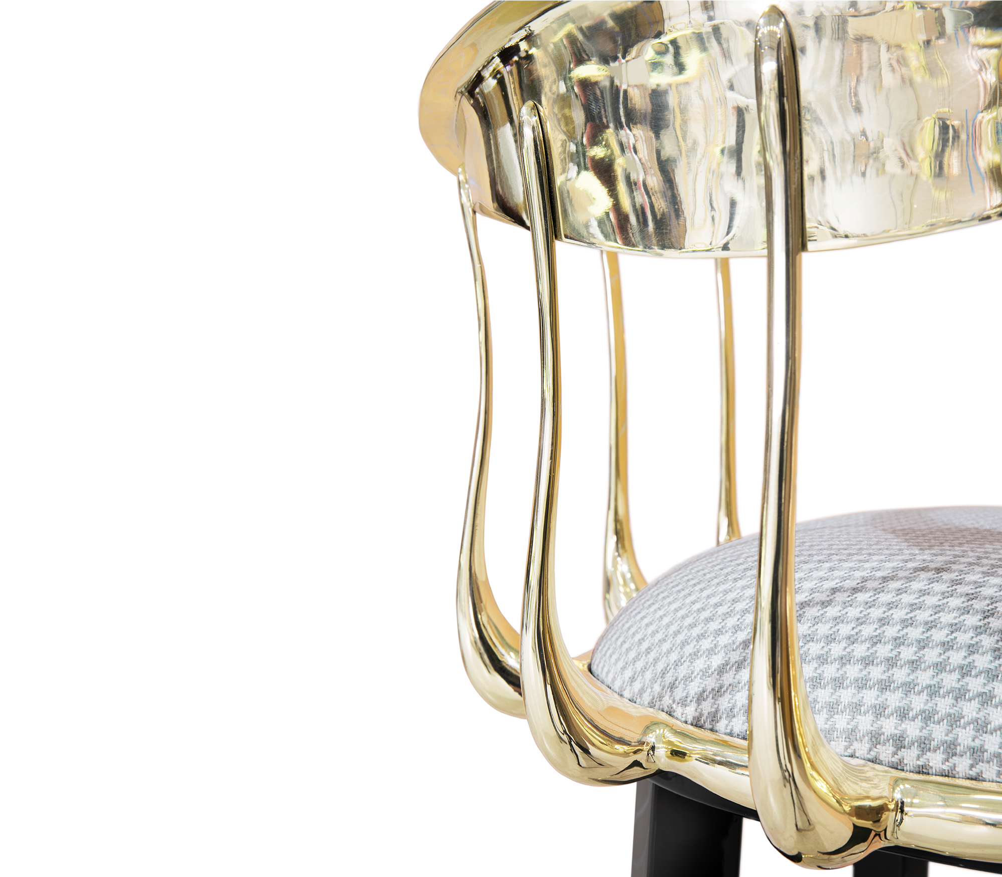 No 11 Surrealist Polished Brass Bar Stool