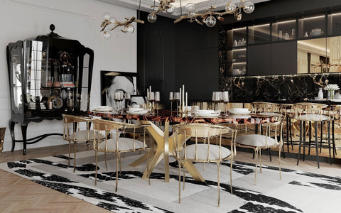 Patch Marquetry Round Dining Table