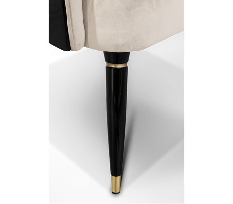 Collins with Armrest II Velvet Lacquered Dining Chair