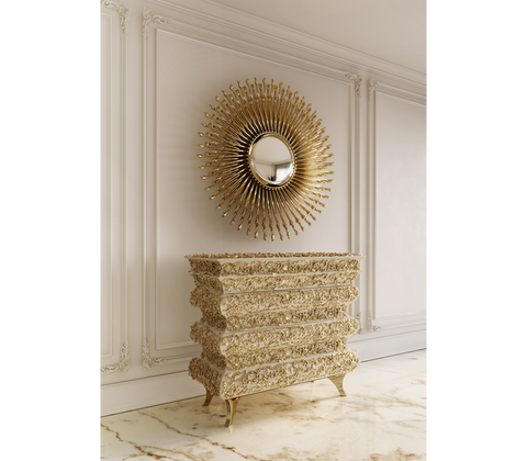 Crochet Baroque Gold Filigree Nightstand