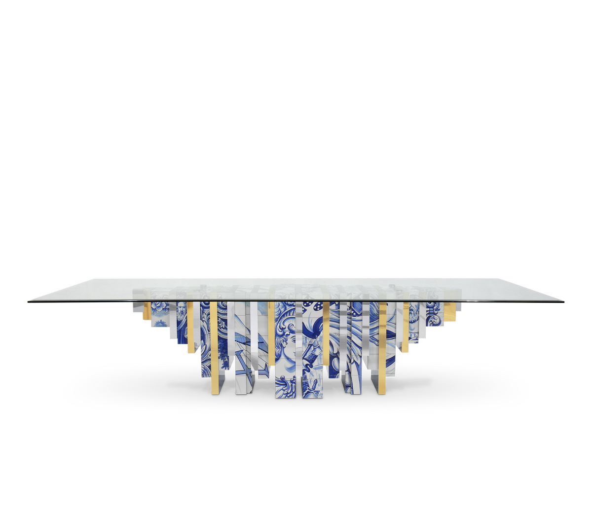Heritage Dining Table with Azulejo-Inspired