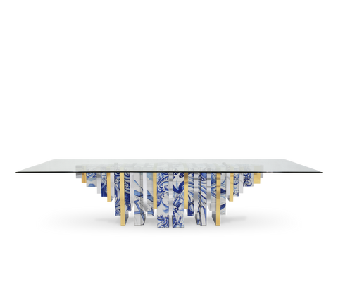Heritage Dining Table with Azulejo-Inspired