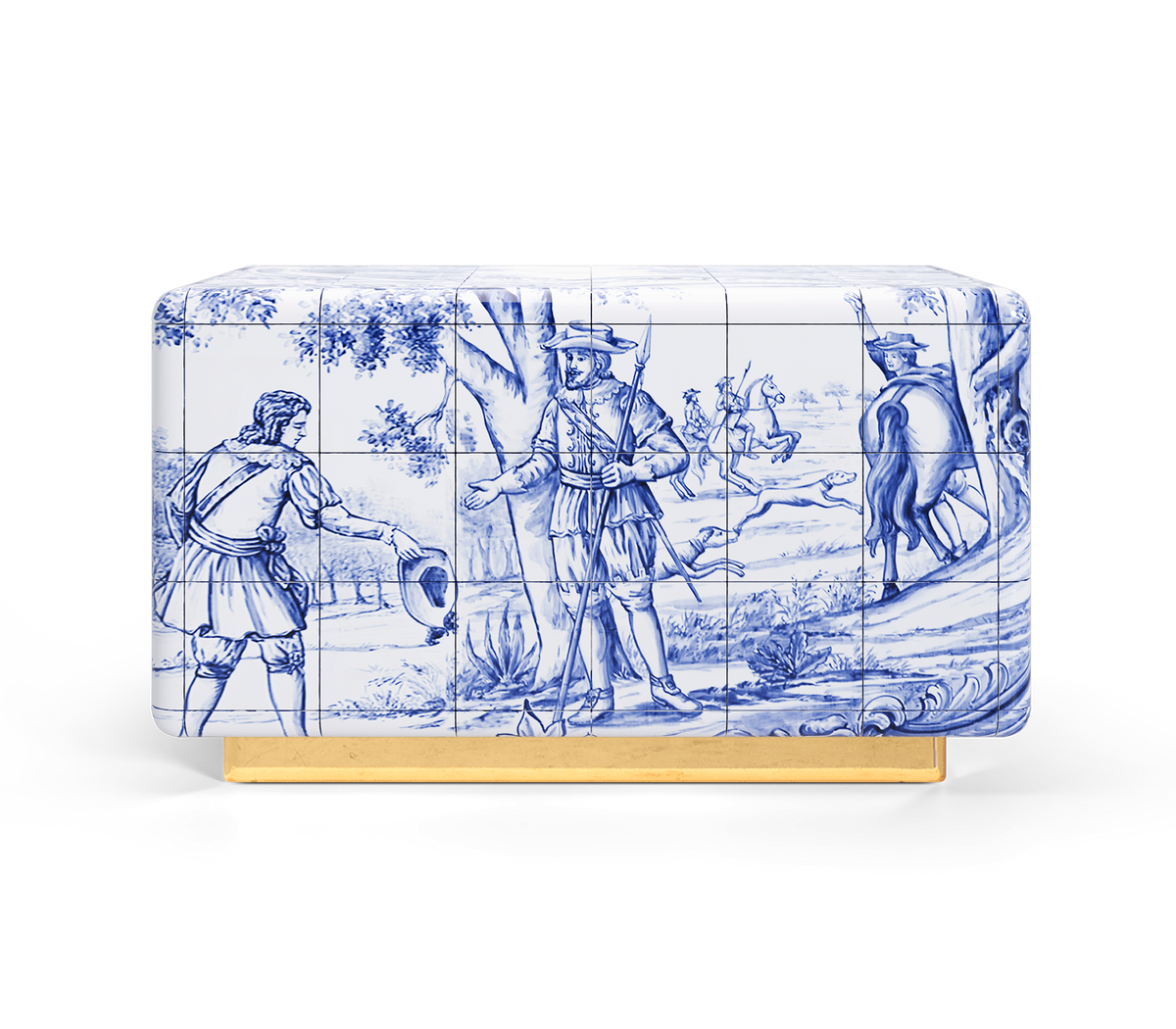 Heritage Azulejo Hand-Painted Ceramic Nightstand