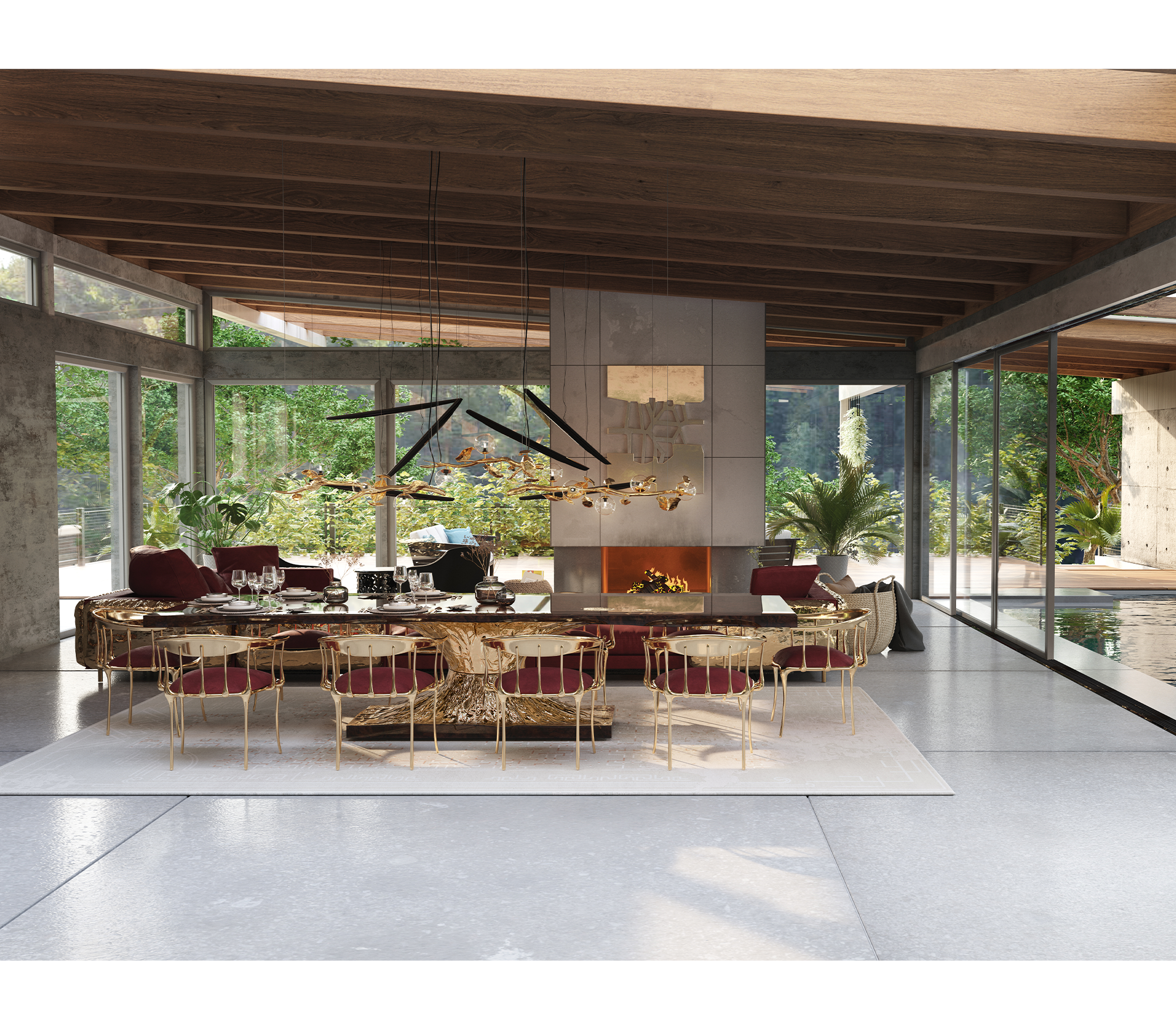 Metamorphosis Sculptural Walnut Root Dining Table