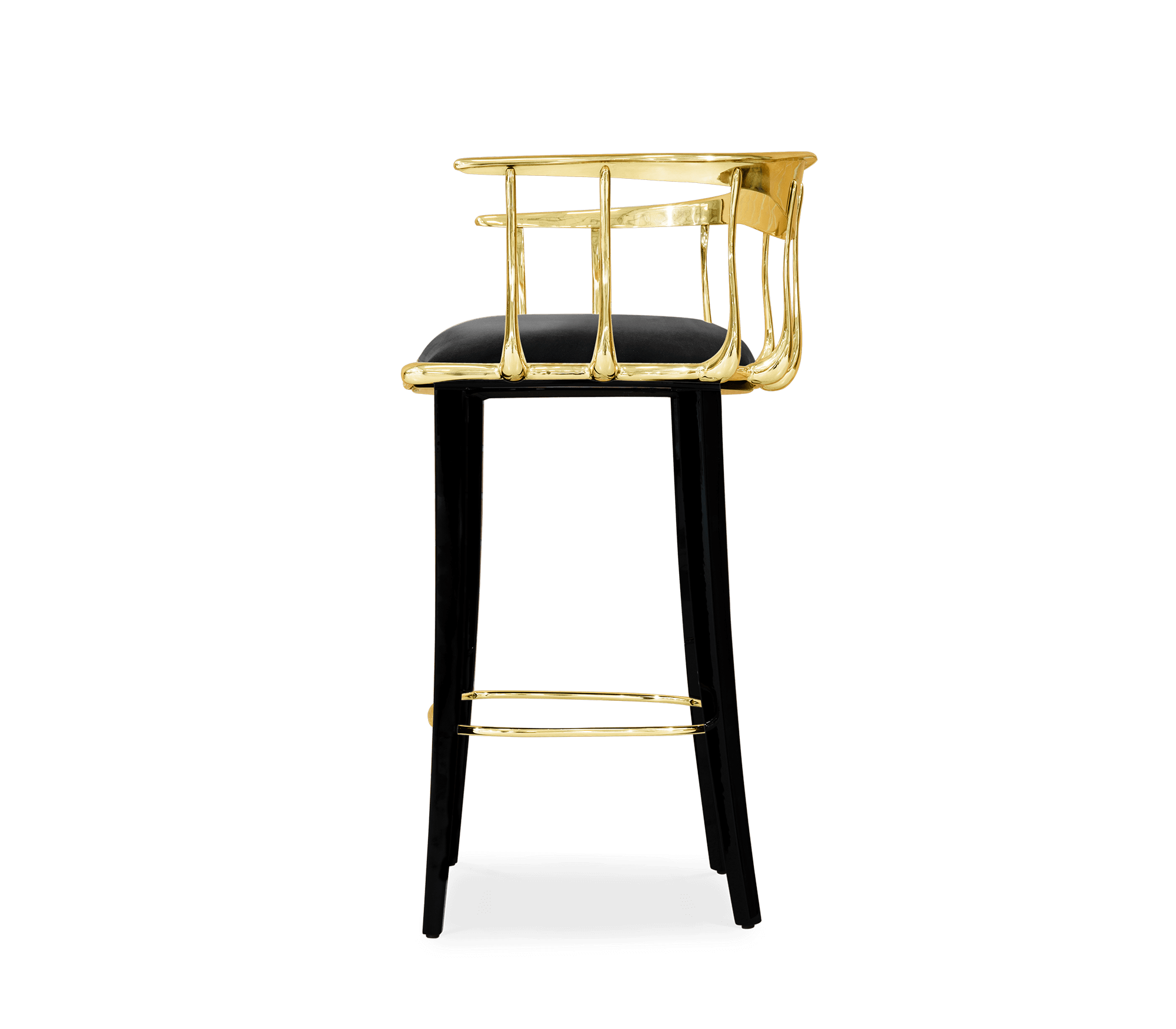 No 11 Surrealist Polished Brass Bar Stool