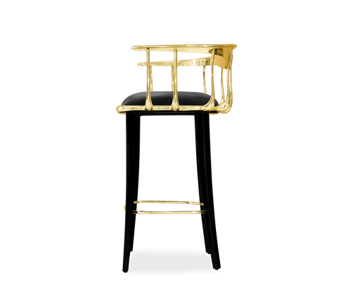 No 11 Surrealist Polished Brass Bar Stool