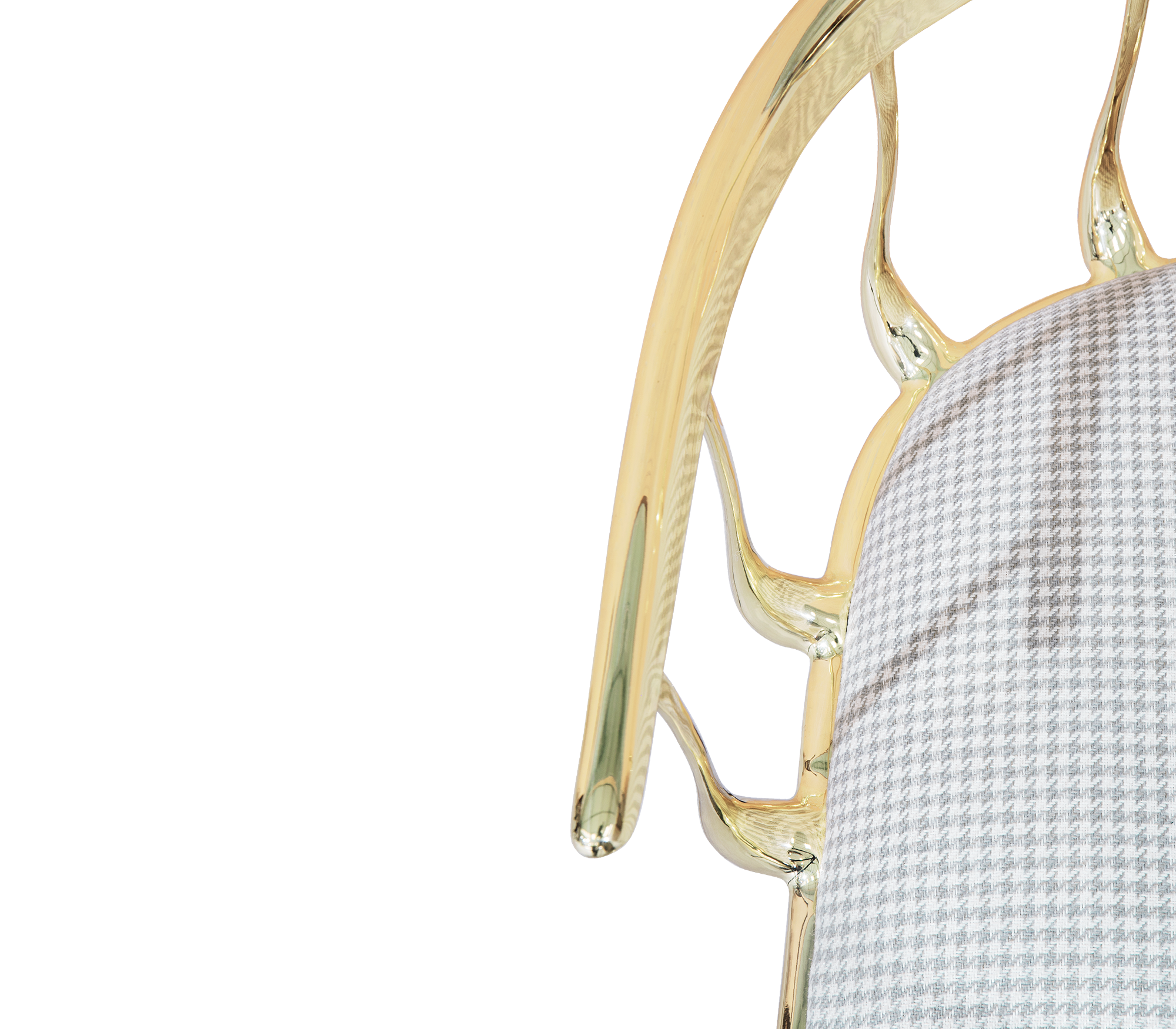 No 11 Surrealist Polished Brass Bar Stool