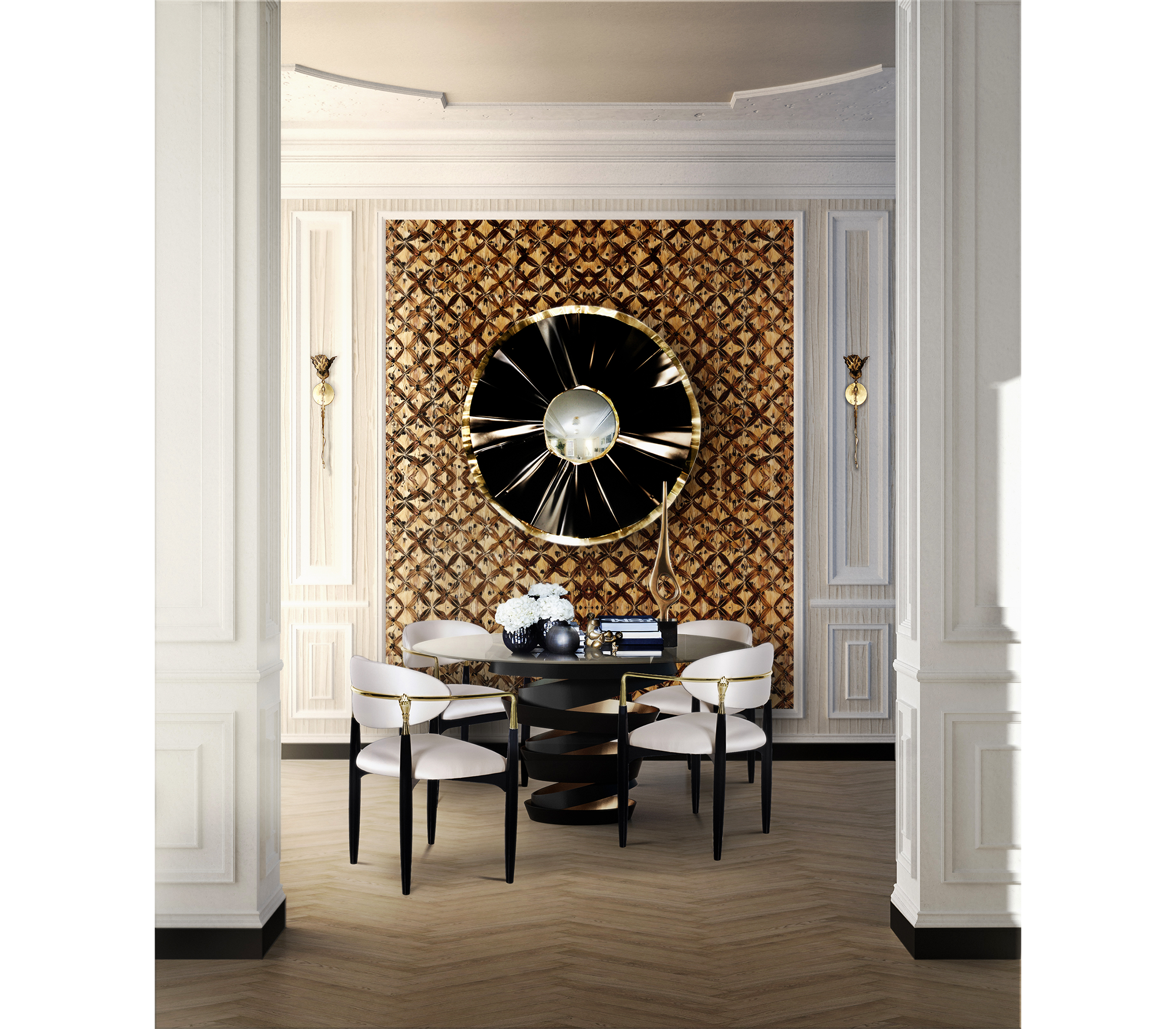 Nahéma Sculptural Hand Motif Polished Brass Chair