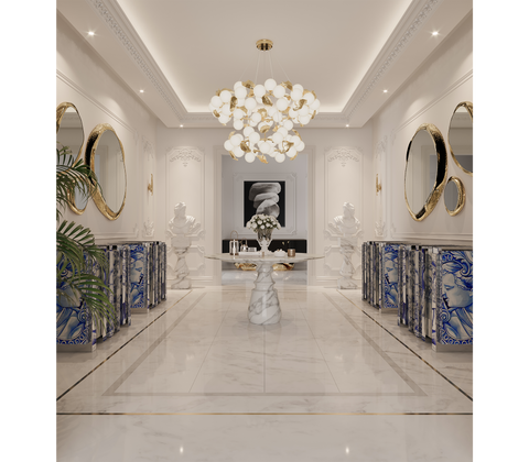 Pietra Square Marble Dining Table
