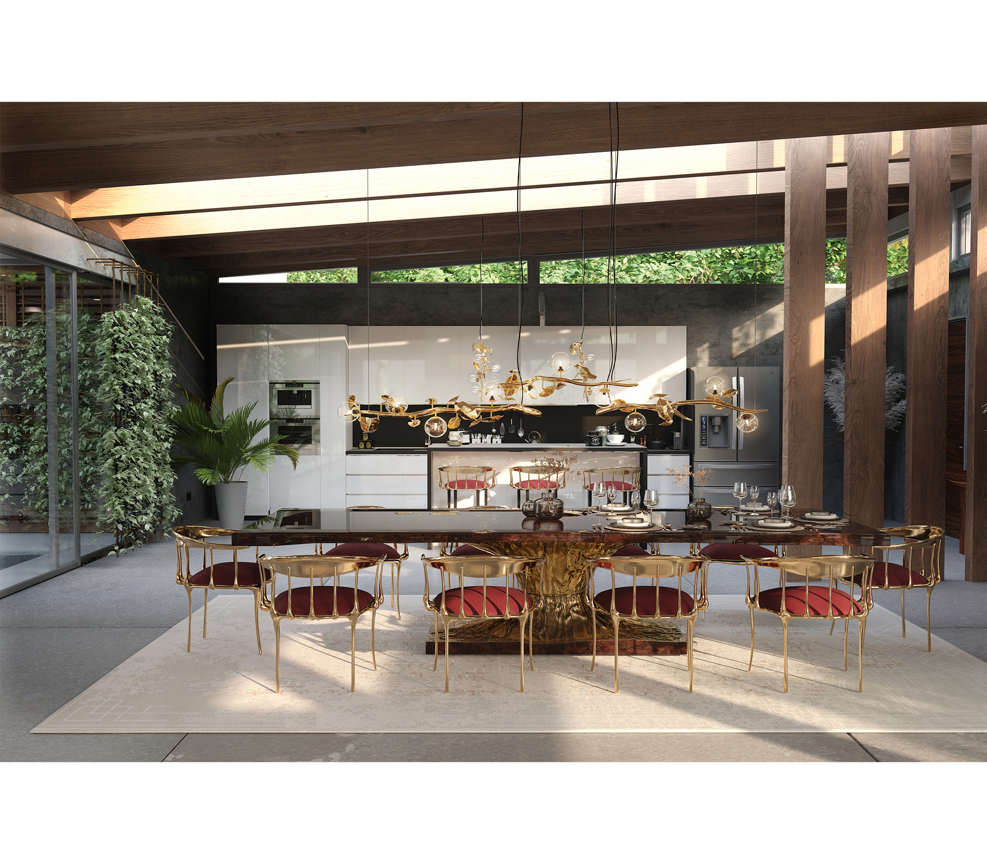 Metamorphosis Sculptural Walnut Root Dining Table