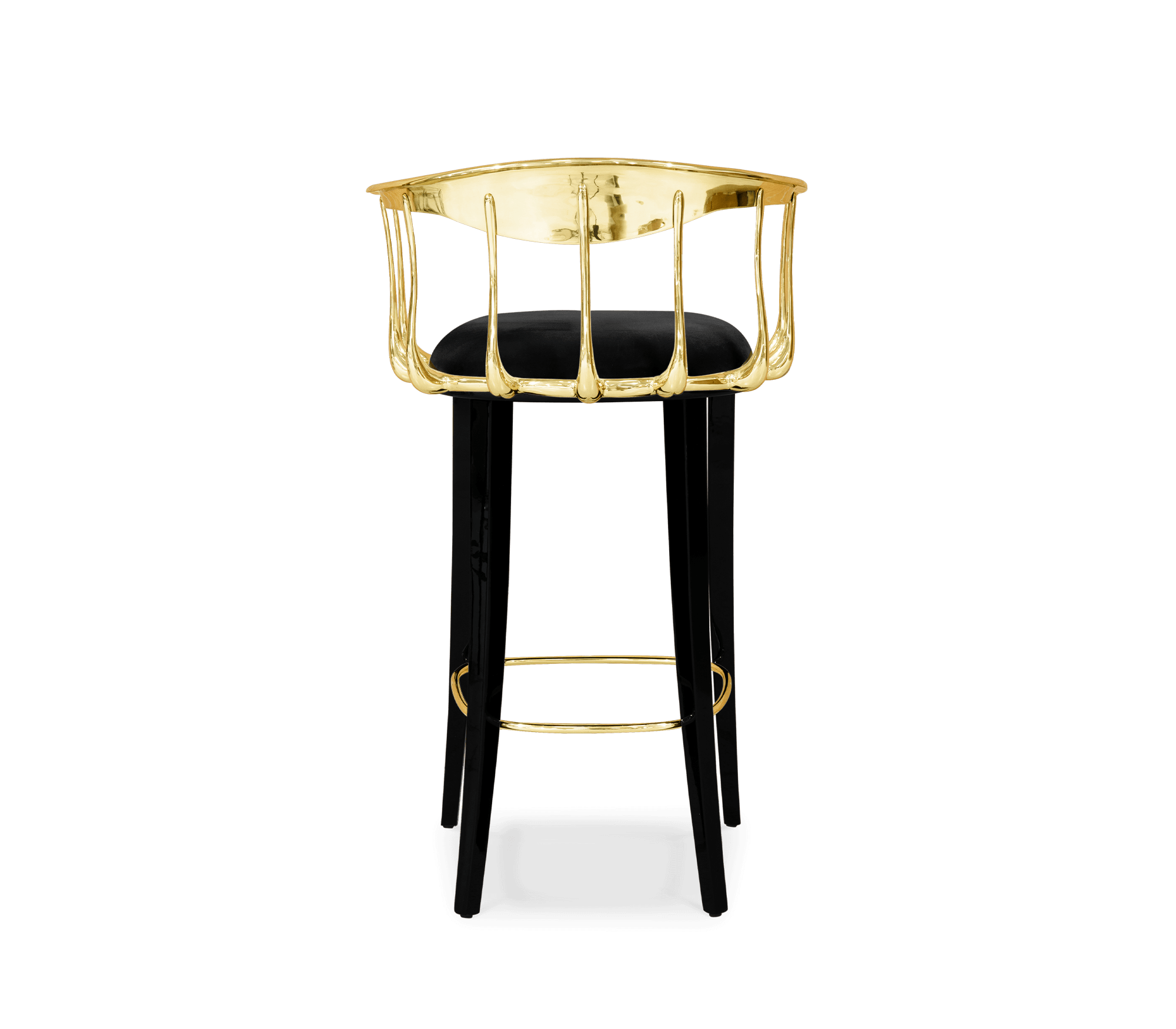 No 11 Surrealist Polished Brass Bar Stool
