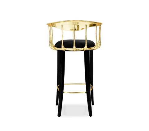 No 11 Surrealist Polished Brass Bar Stool