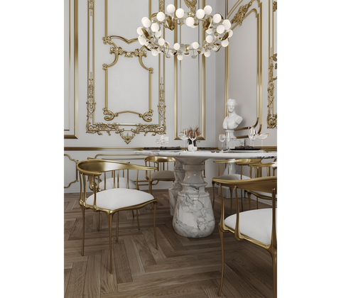 Pietra Oval Classic Estremoz Marble Dining Table