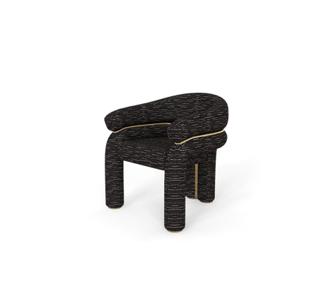 Elara Curved Sculptural Polished Brass Dining Chair