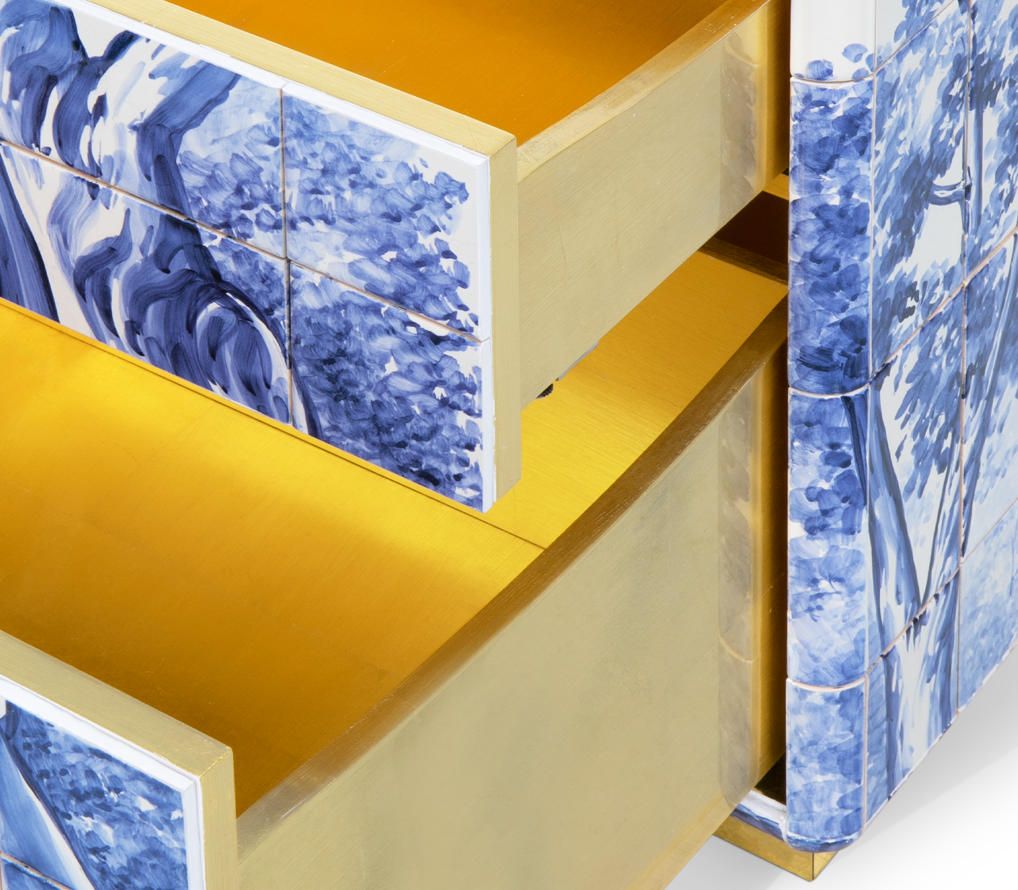 Heritage Azulejo Hand-Painted Ceramic Nightstand