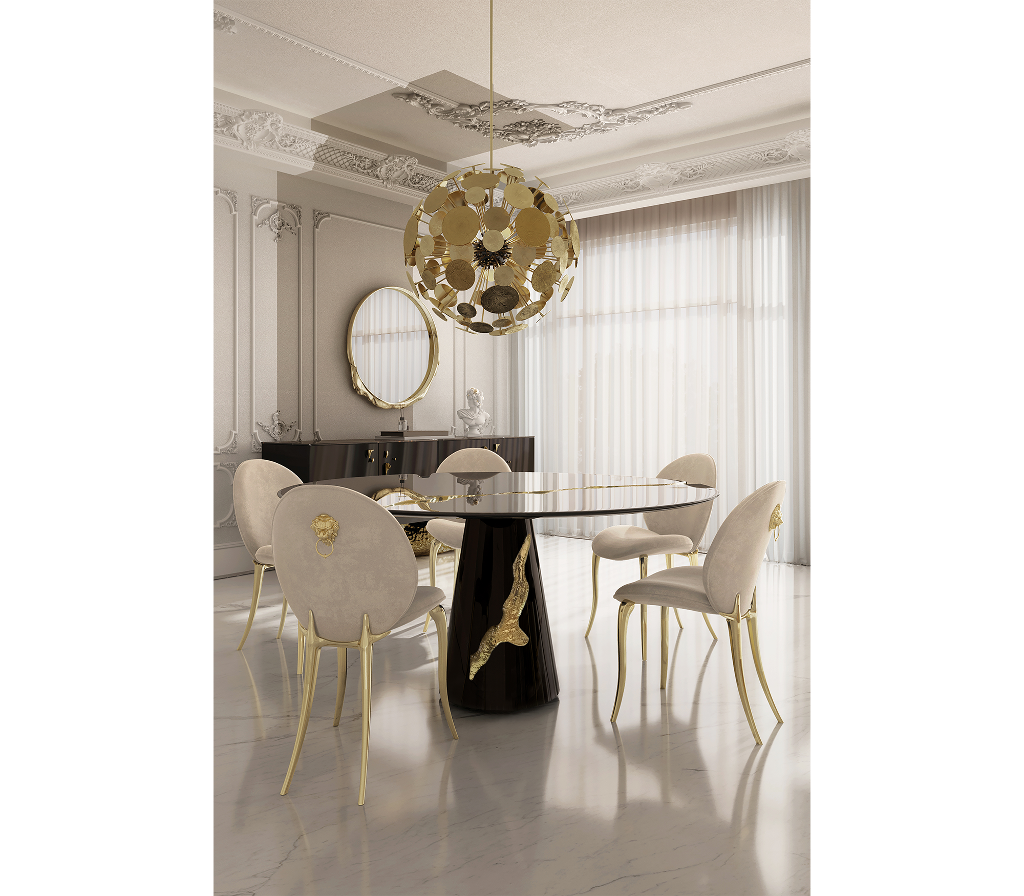 Lapiaz Black Lacquer Dining Table