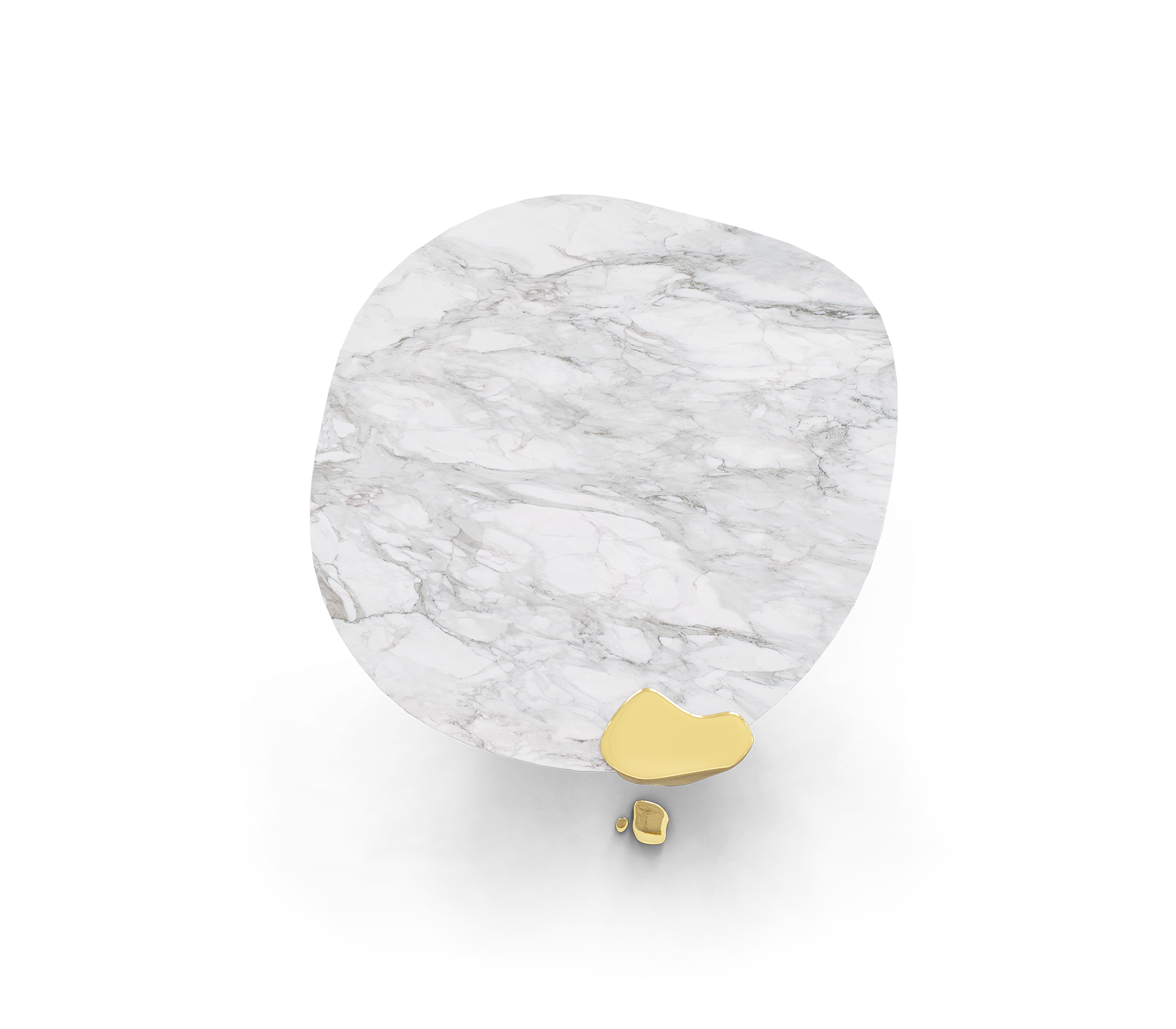 Diamond Marble and Brass Round Dining Table