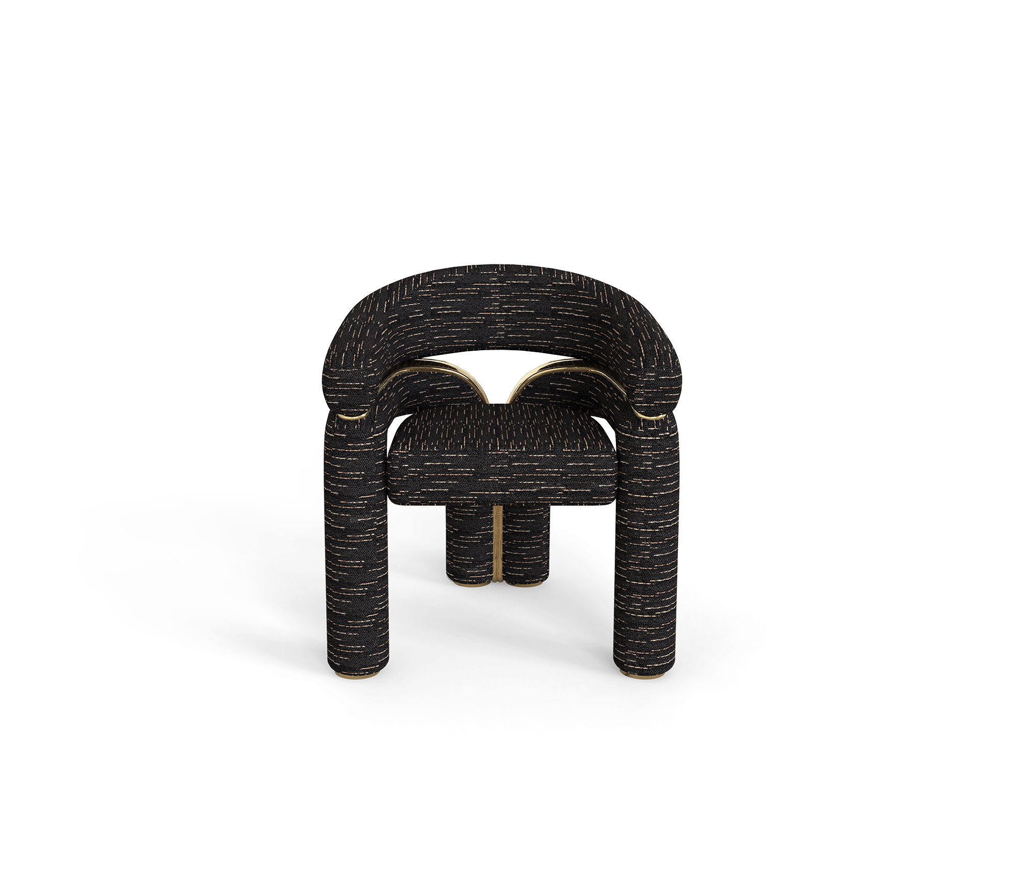Elara Curved Sculptural Polished Brass Dining Chair