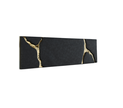 Lapiaz Kintsugi Velvet Polished Gold Headboard
