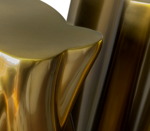 Lacquer Blue Sculptural Form Cabinet