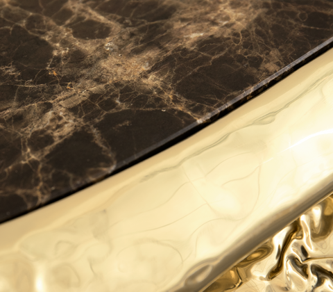 Brass Glass Gold Sculptural Form Cabinet