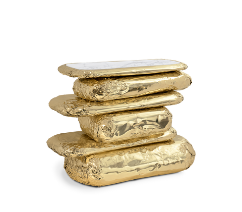 Brass Glass Gold Sculptural Form Cabinet