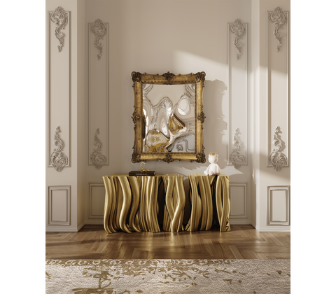 Lacquer Blue Sculptural Form Cabinet