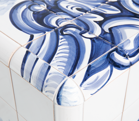 Heritage Azulejo Hand-Painted Ceramic Nightstand