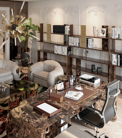 Lapiaz Karst Stone Marble Executive Desk